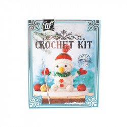 Karácsonyi horgoló szett hóember figura 16x9x18 cm Kreatív készlet Grafix