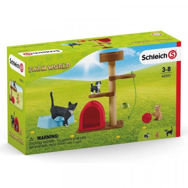 Schleich Játékélmény aranyos cicáknak