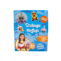 Szülinapi üdvözlőkártya plüss figurával, 12 féle