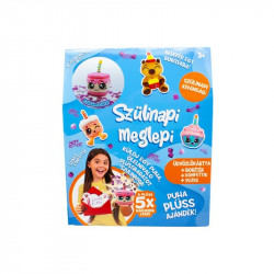 Szülinapi üdvözlőkártya plüss figurával, 12 féle