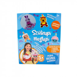 Szülinapi üdvözlőkártya plüss figurával, 12 féle