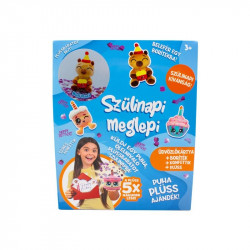 Szülinapi üdvözlőkártya plüss figurával, 12 féle Party kellékek Nincs