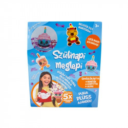 Szülinapi üdvözlőkártya plüss figurával, 12 féle Party kellékek Nincs