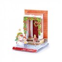 Karácsonyi 3D puzzle házikó, hóember, fenyő