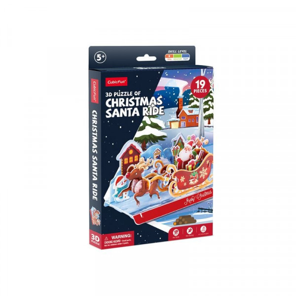 Karácsonyi 3D puzzle Mikulás szán