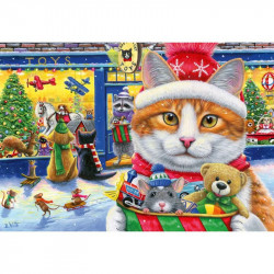 Puzzle 2x24 db - Karácsonyi cicák