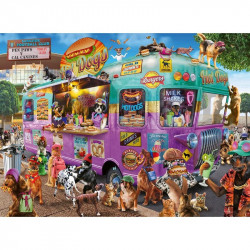 Puzzle 300 db - Hot-dog árus kutyusok 100-499 darabos puzzle Ravensburger