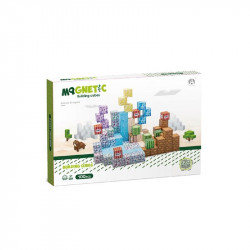 Mágneses építőkockák - zöld város 100 db /cs Építőjáték