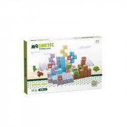Mágneses építőkockák - zöld város 100 db /cs Építőjáték