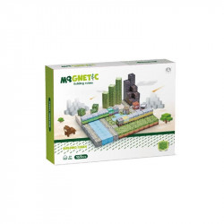 Mágneses építőkockák - zöld város 169 db /cs Építőjáték