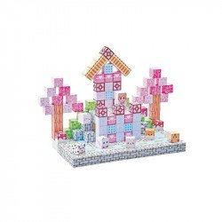 Mágneses építőkockák - lila város 193 db /cs Építőjáték