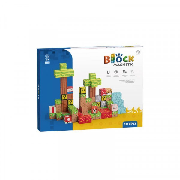 Mágneses építőkockák - erdő 102 db /cs