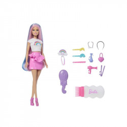 Barbie tündöklő szivárványhaj baba