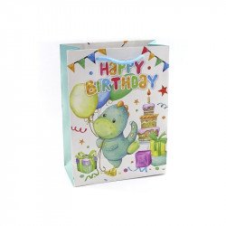 Papírtasak szülinapos 18x24x8,5cm. Díszcsomagoló, dísztasak Nincs