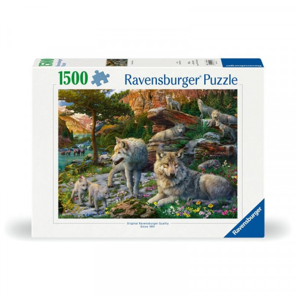 Puzzle 1500 db - Farkasok tavasszal