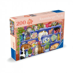 Puzzle 200 db - Macskák a polcon