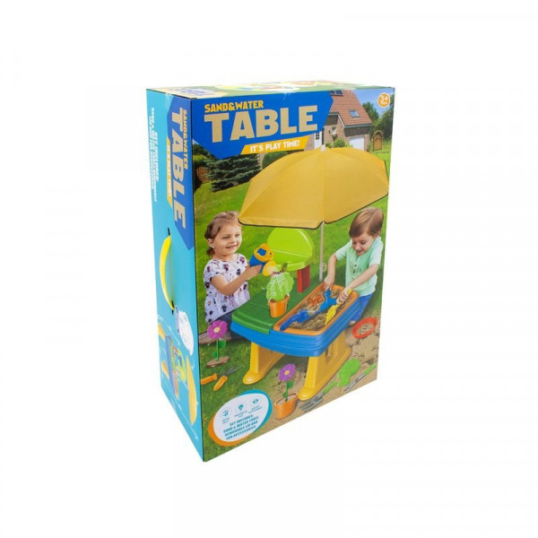 Kerti homokozóasztalka napernyővel, 15 részes