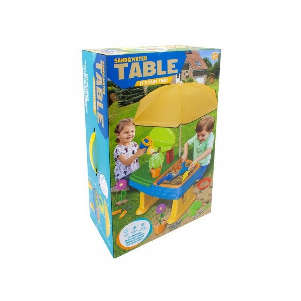 Kerti homokozóasztalka napernyővel, 15 részes