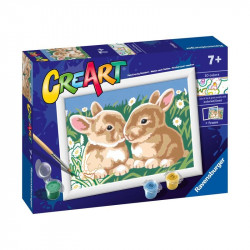 Festés számok szerint - Nyuszi szőrmókok