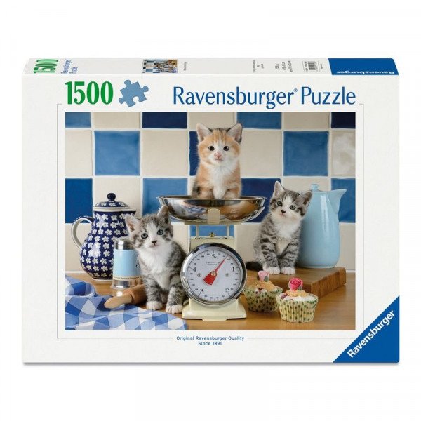 Puzzle 1500 db - Kismacskák a konyhában
