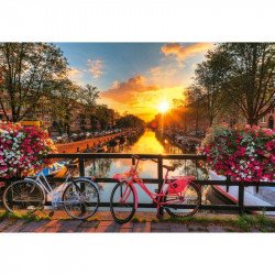 Puzzle 200 db - Naplemente Amszterdamban 100-499 darabos puzzle Ravensburger