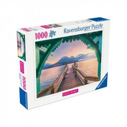 Puzzle 1000 db - Gyaloghíd az Annecy-tónál 1000-2999 darabos puzzle Ravensburger