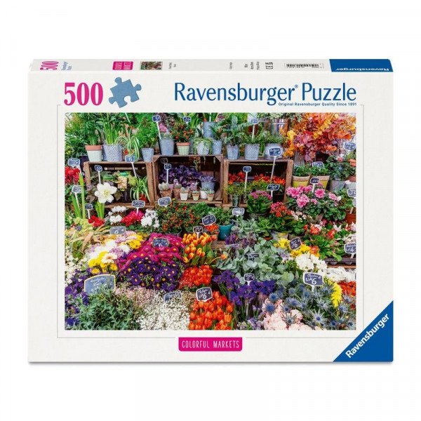 Puzzle 500 db - Virágpiac Franciaországban