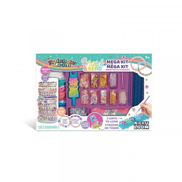 Rainbow Loom, gumikarkötőkészítő gyöngyökkel, megaszett