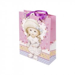 Lány mintás ajándéktáska - 32 x 26 cm Díszcsomagoló, dísztasak Nincs
