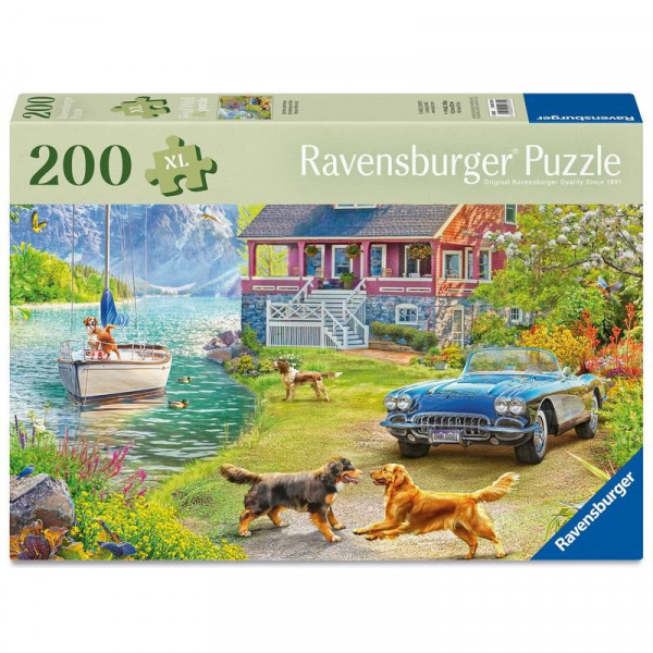 Puzzle 200 db - Nyári tóparti házikó