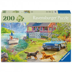 Puzzle 200 db - Nyári tóparti házikó 100-499 darabos puzzle Ravensburger