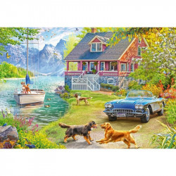 Puzzle 200 db - Nyári tóparti házikó