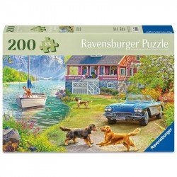 Puzzle 200 db - Nyári tóparti házikó 100-499 darabos puzzle Ravensburger