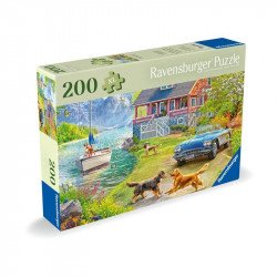 Puzzle 200 db - Nyári tóparti házikó 100-499 darabos puzzle Ravensburger