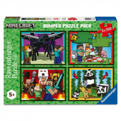 Puzzle 4x100 db - Minecraft 100-499 darabos puzzle Ravensburger