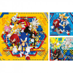 Puzzle 3x49 db - Sonic a sündisznó