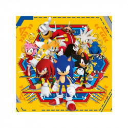 Puzzle 3x49 db - Sonic a sündisznó