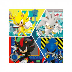 Puzzle 3x49 db - Sonic a sündisznó