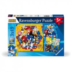 Puzzle 3x49 db - Sonic a sündisznó 100-499 darabos puzzle Ravensburger