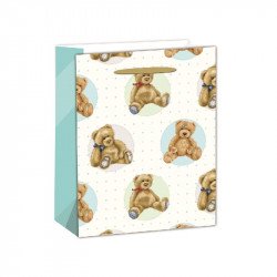 Papírtasak macikkal 18x23 Díszcsomagoló, dísztasak