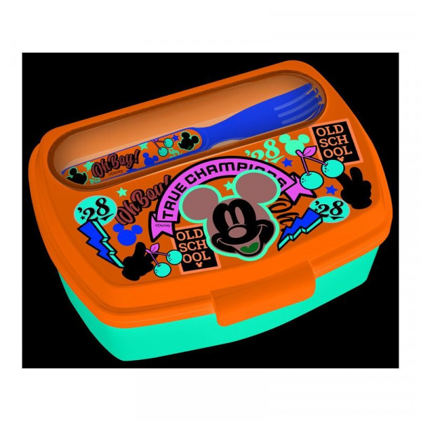 Műa.Mickey szendvicstartó, kanál+villa