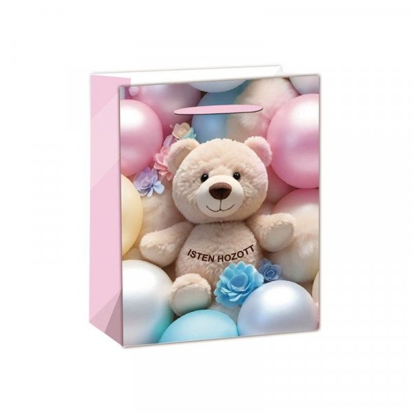 Papírtasak maci lufikkal 11x14