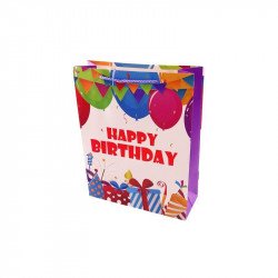 Papírtasak happy birthday 26*32*10cm Díszcsomagoló, dísztasak Nincs