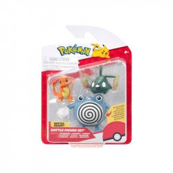 Pokémon 3 db-os figura csomag - Charmander, Trubbish Poliwhirl Mesefigura