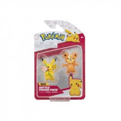 Pokémon 2 db-os figura csomag - Teddiursa és Valentin napi Pikachu Mesefigura