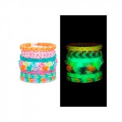 Rainbow Loom, sötétben világító gumikarkötőkészítő Kreatív készlet Nincs