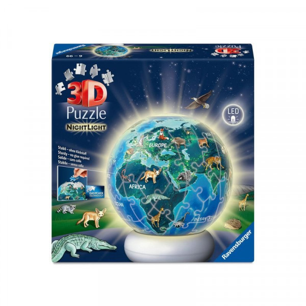 Puzzle 3D - A Föld éjszaka éjjeli fény