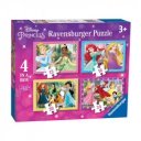 Puzzle 4in1 - Disney Hercegnők