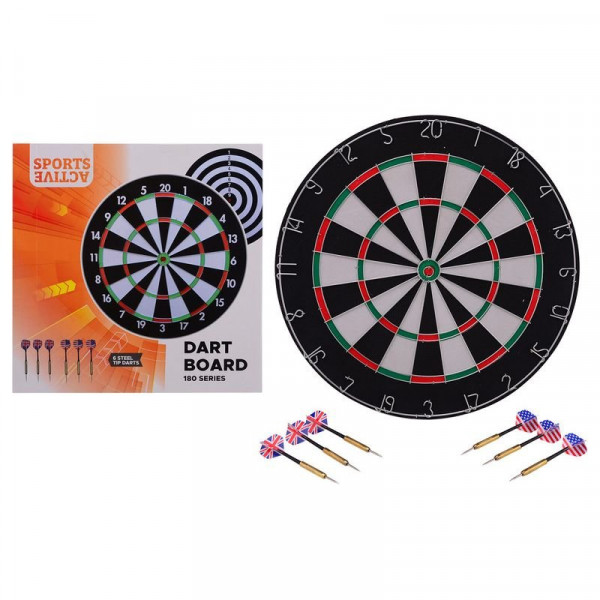Sports Active darttábla, 45x2 cm, 6 dartnyíllal, dobozban