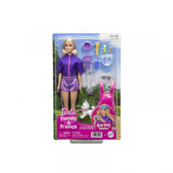 Barbie kiránduló baba játékszett